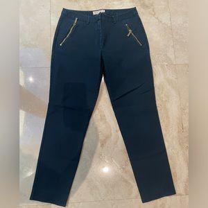 Michael Kors navy blue high rise straight leg pant